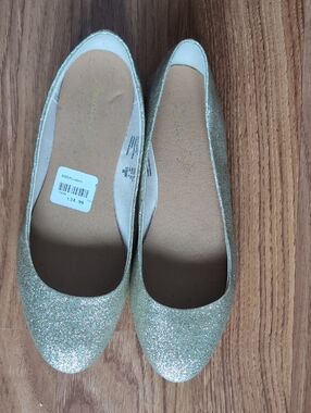American Eagle Gold Glitter Ballet Flats - Women
